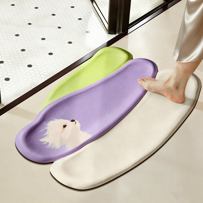 Cute Puppy-Themed Bath Mat Kalsten
