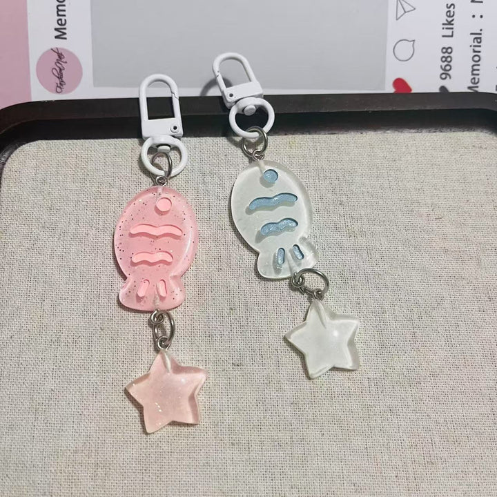 Playful keychain with fish and star motif Kalsten