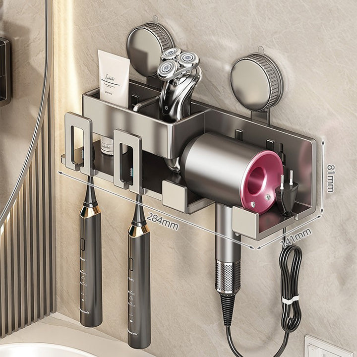 Wall-Mounted Hair Tool Organizer with Storage Compartment Kalsten