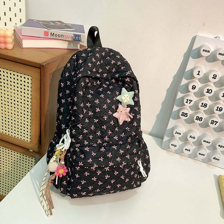 Quilted Floral Patterned Backpack Kalsten