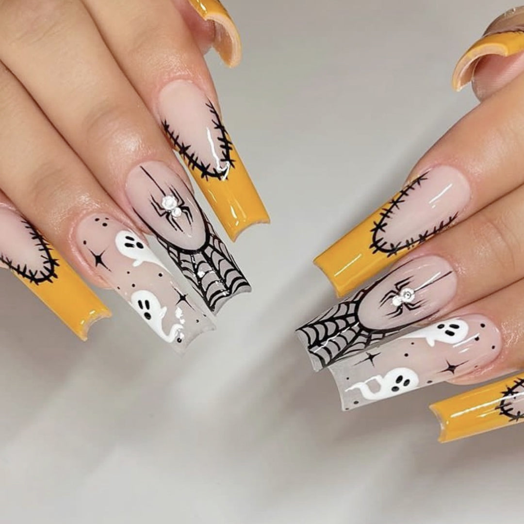 Halloween-Themed 3D Acrylic Nail Art Extensions Kalsten