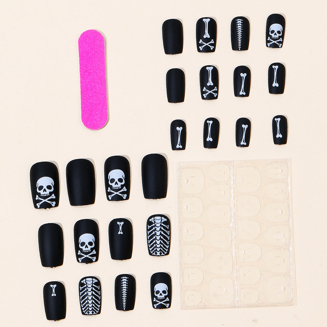 Gothic Skeleton-Themed Nail Art Extensions Kalsten