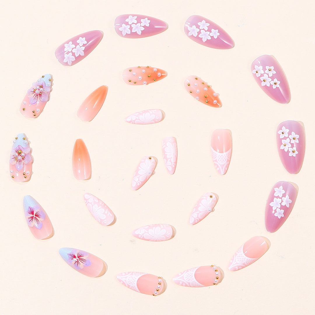 Floral Embellished Nail Art Extensions Kalsten