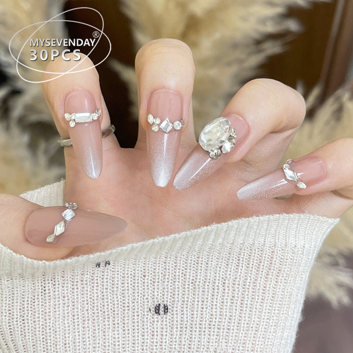 Glamorous Rhinestone-Embellished Press-On Nail Set Kalsten