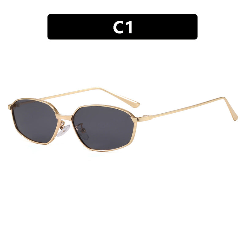 Women's geometric sunglasses with protective UV filter and minimalist metal frame Kalsten