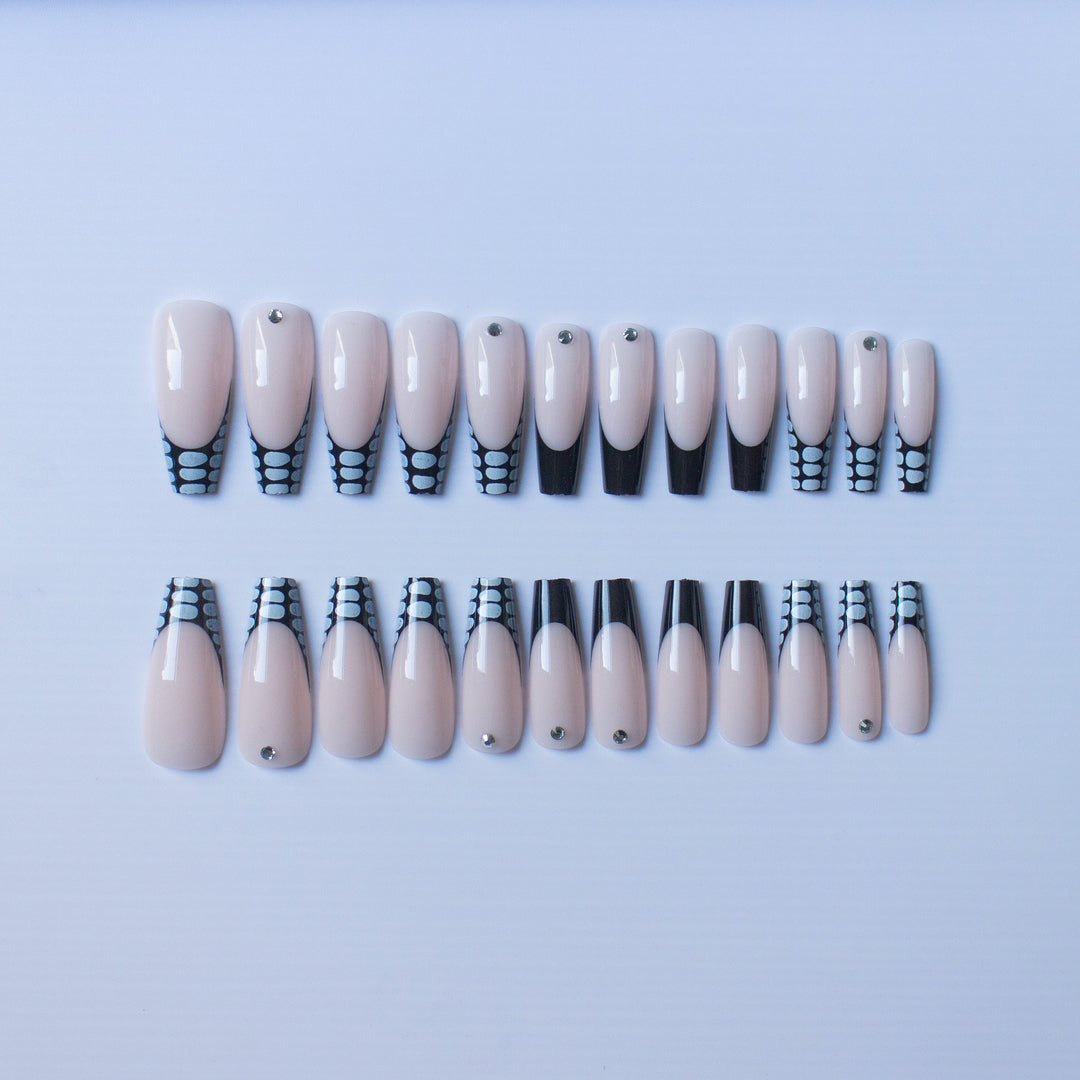 Artistic Acrylic Nail Art Kit with Elegant Dot Designs