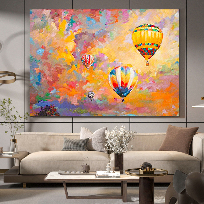 Colorful Hot Air Balloon Canvas Artwork