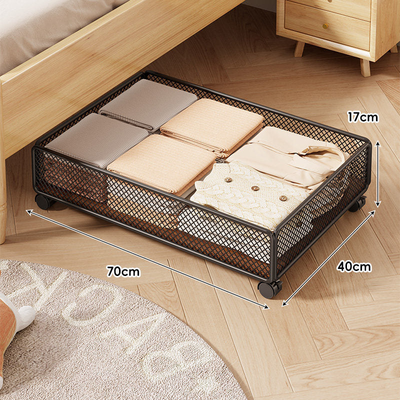 Under-Bed Rolling Mesh Storage Drawer with Locking Casters