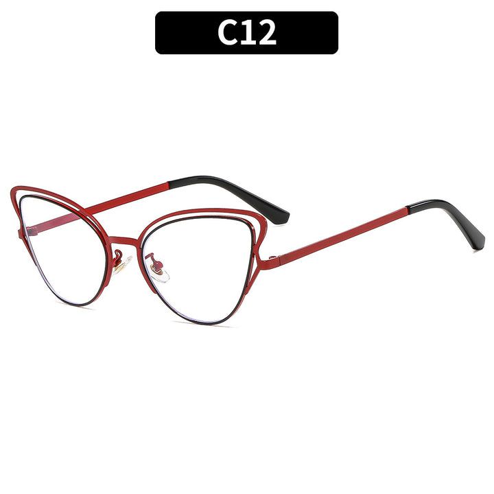 Women's Cat-Eye Sunglasses with Luxurious Metal Frame and High-Quality Gradient Lenses Kalsten