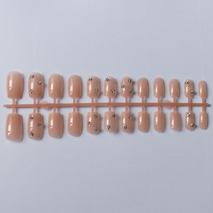Decorative Nail Art with Rhinestone Accents
