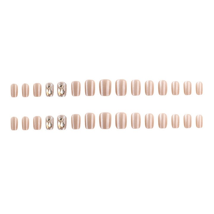 Artificial nail set with elegant glitter pattern and golden accents Kalsten
