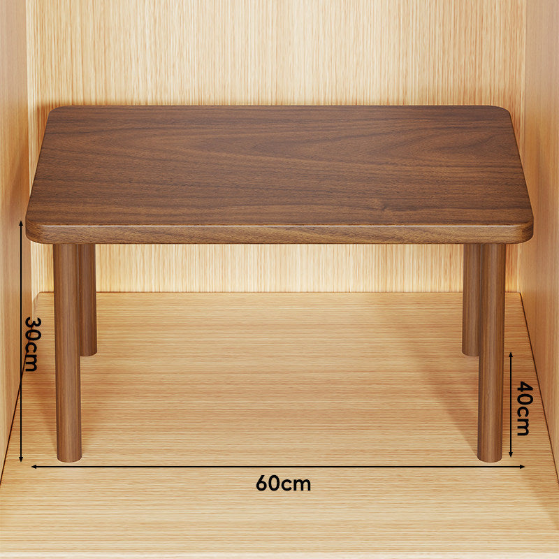 Height-Adjustable Rectangular Wooden Riser Table with Detachable Round Legs