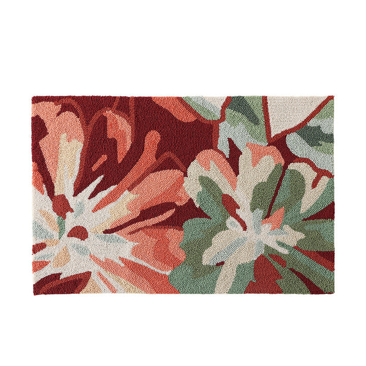 Floral bath mat made of absorbent cotton loop structure with non-slip underside Kalsten