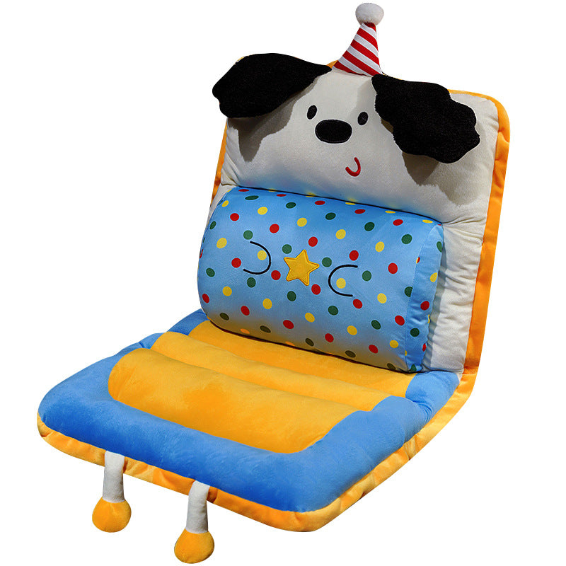 Padded seat cushion with high backrest for children and cute animal design
