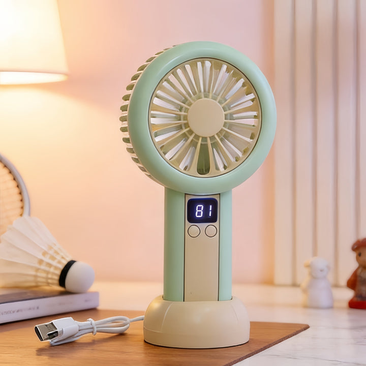 Ladies Portable Table Fan with Digital Display and Multiple Adjustable Speed Control Kalsten