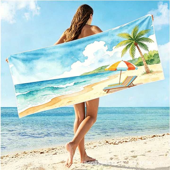 Women's luxurious beach towel with exotic print Kalsten