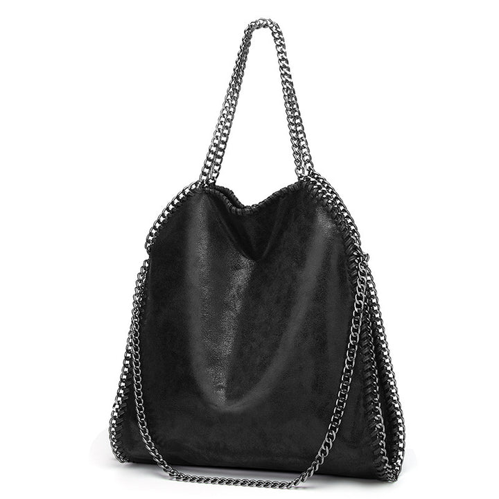 Elegant Chain-Trimmed Shoulder Handbag