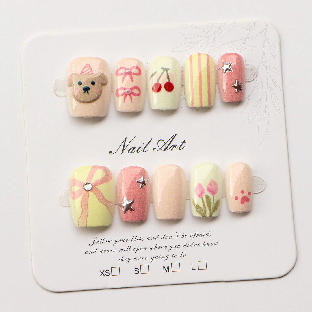 Playful Themed Press-On Nail Art
