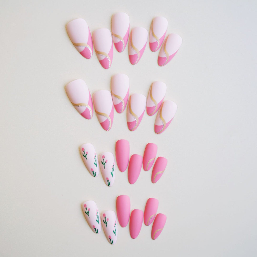 Artistic Floral Press-On Nail Set 1790727149