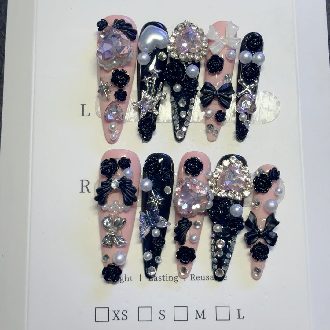 Luxurious 3D Decorative Press-On Nail Art Set