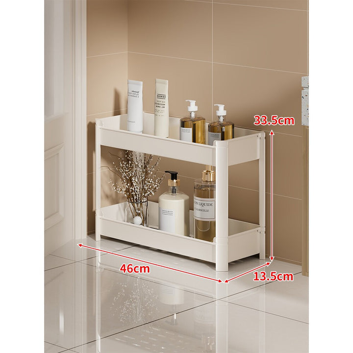 Slim Three-Tier Narrow Bathroom & Vanity Vertical Storage Shelf Organizer