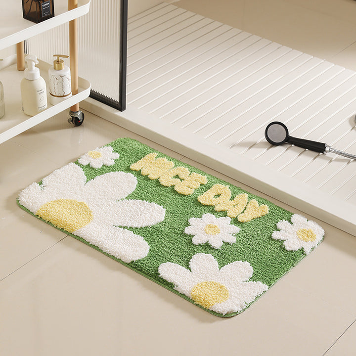 Floral-Inspired Decorative Bath Rug Kalsten