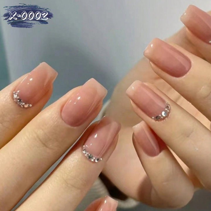 Elegant Acrylic Nail Art Kit with Rhinestone Accents