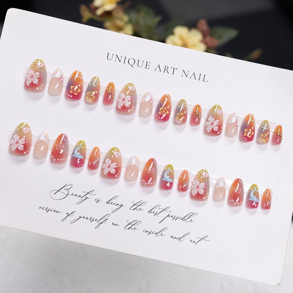 Artistic Floral Nail Art Extensions