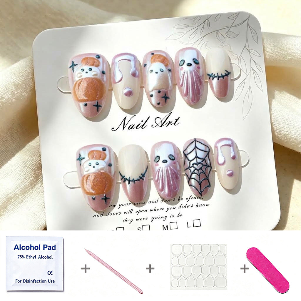 Whimsical Halloween-Themed Press-On Nail Art Set