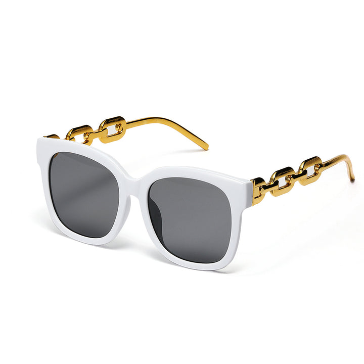 Ladies fashionable oversized sunglasses with luxurious chain frame Kalsten