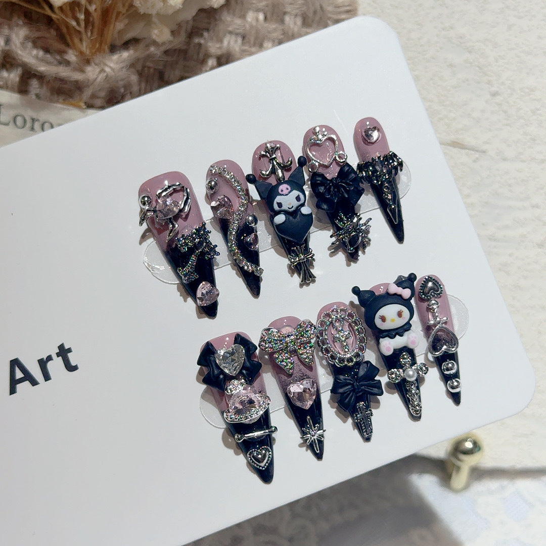 Whimsical Character-Themed Decorative Press-On Nail Set
