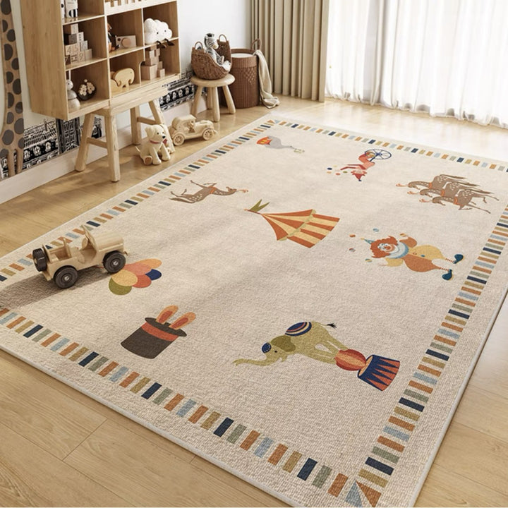 Educational Circus-Themed Area Rug