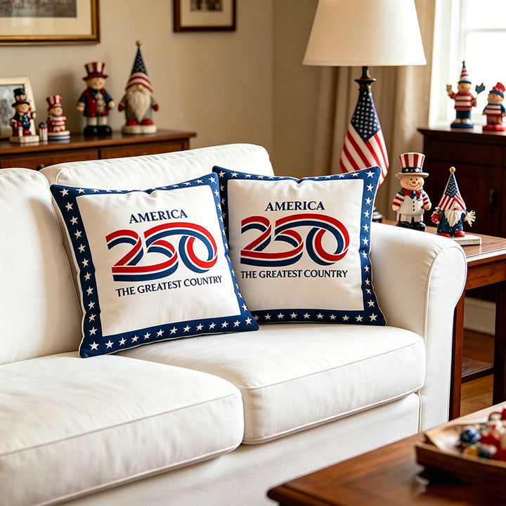 Decorative Throw Pillow with Patriotic Design