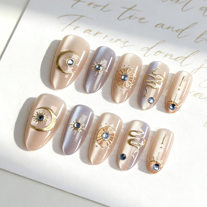 Celestial-Inspired Press-On Nail Art Set Kalsten