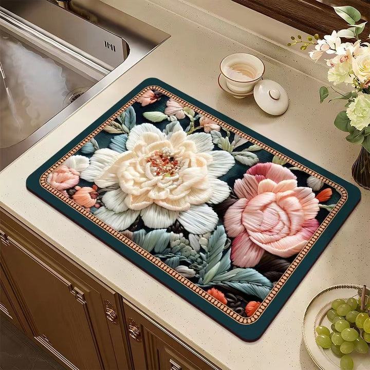 Floral Pattern Kitchen Mat Kalsten