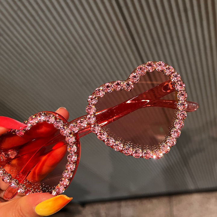 Women's Heart-Shaped Sunglasses with Rhinestone Decoration Kalsten