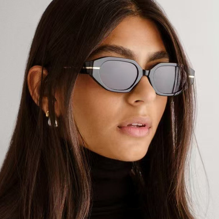 Women's stylish geometric sunglasses with mirrored lenses and unique frame Kalsten