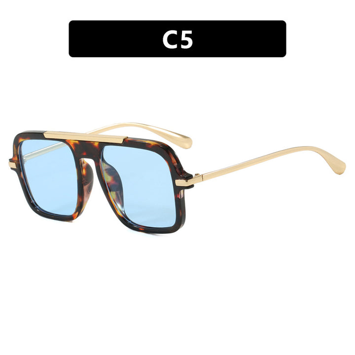 Women's square designer sunglasses with gold accents and protective UV filter Kalsten