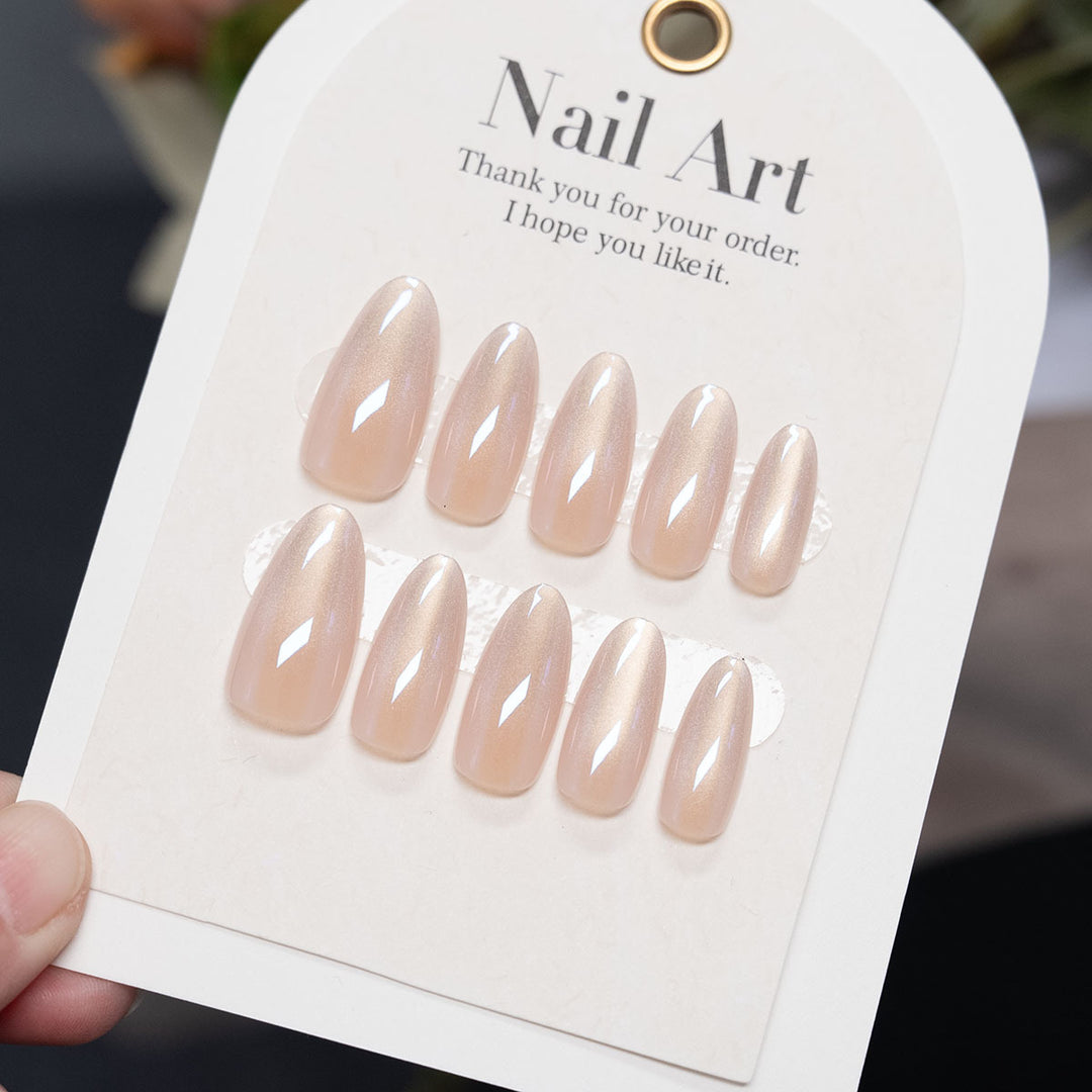 Premium Press-On Nail Set with Natural Finish