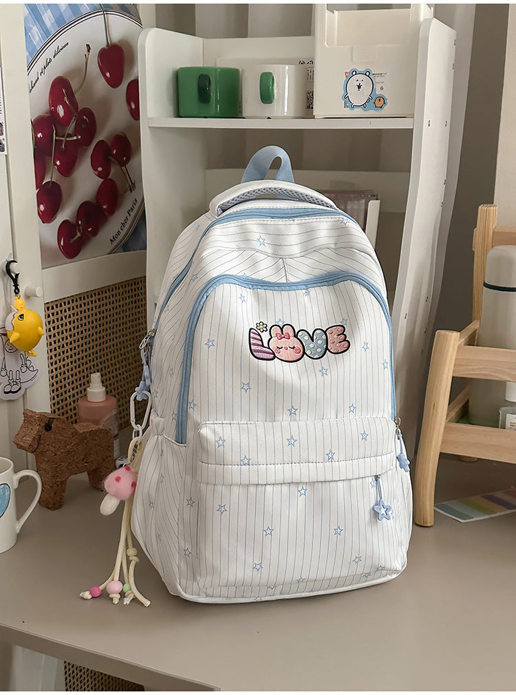 Whimsical Embroidered School Backpack Kalsten