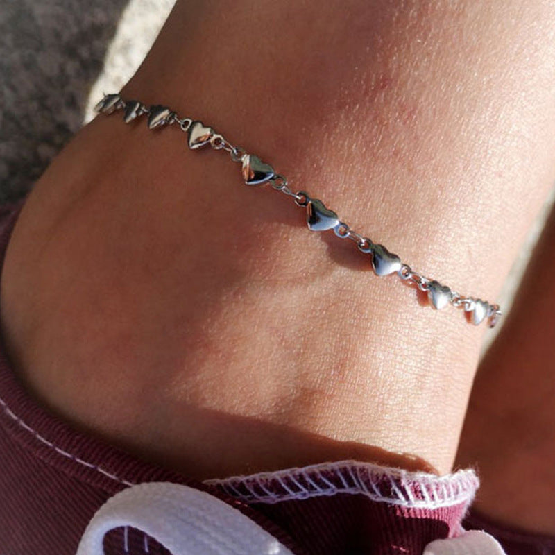 Heart-Inspired Chain Anklet Kalsten