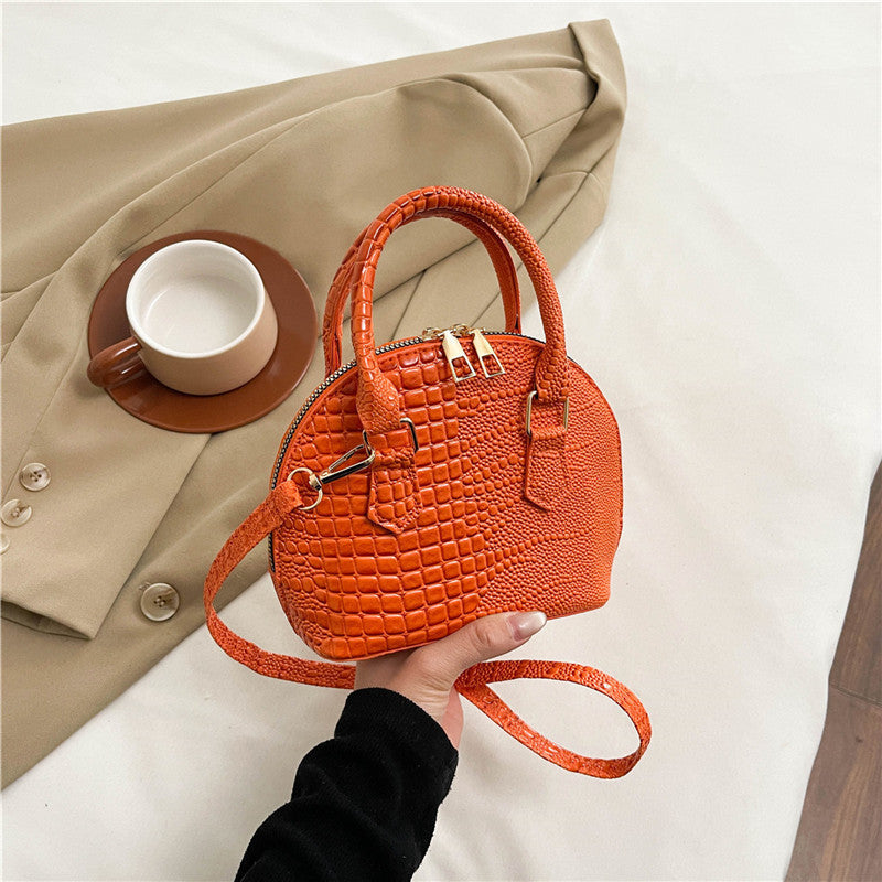 Crocodile-Embossed Mini Satchel Bag Kalsten