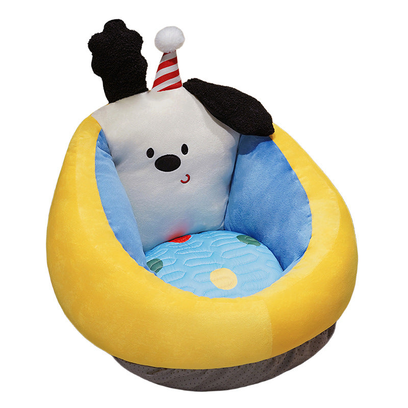 Ergonomic plush cuddle nest for small dogs and cats with raised edge and reversible pillow