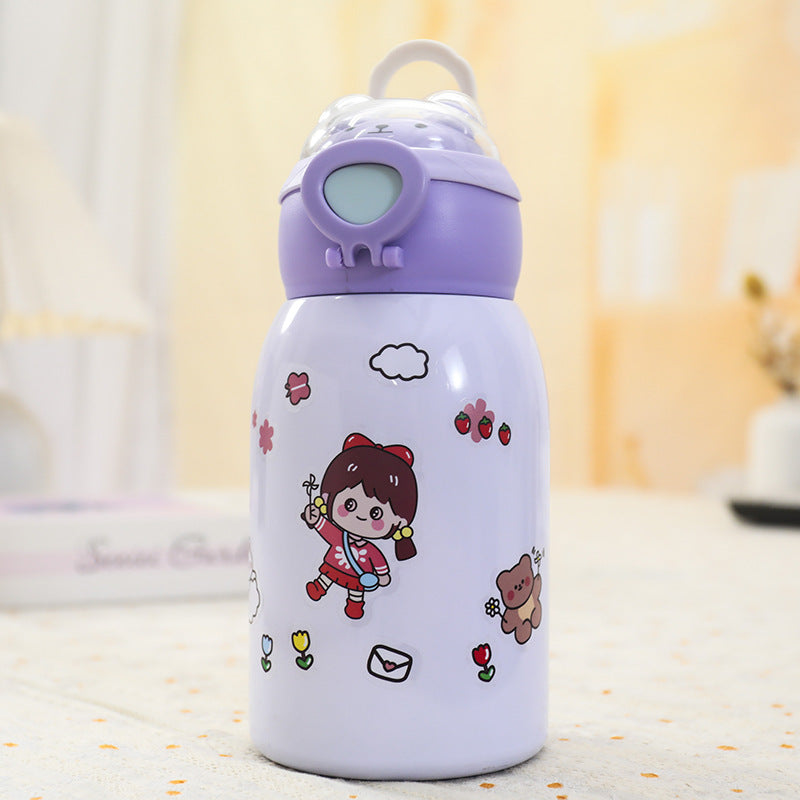 Women's insulated drinking bottle with cute animal design and practical flip lid Kalsten