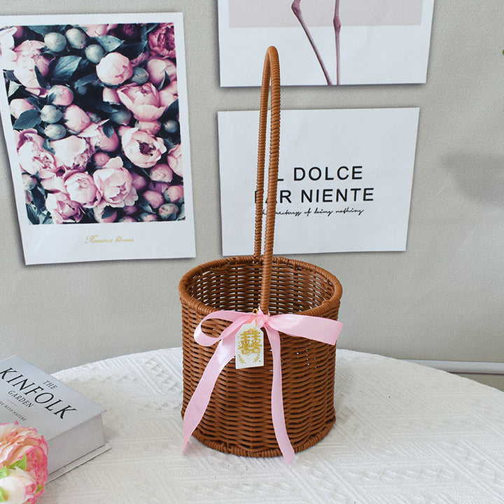 Elegant Handcrafted Rattan Tote Basket Kalsten