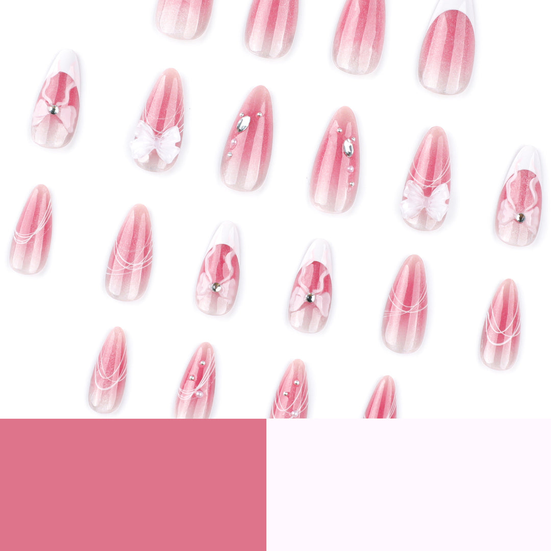 Artful acrylic nails with floral design and glitter embellishment Kalsten