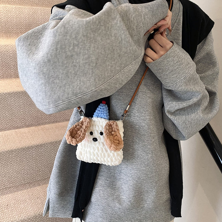 Cute Dog-Themed Plush Handbag