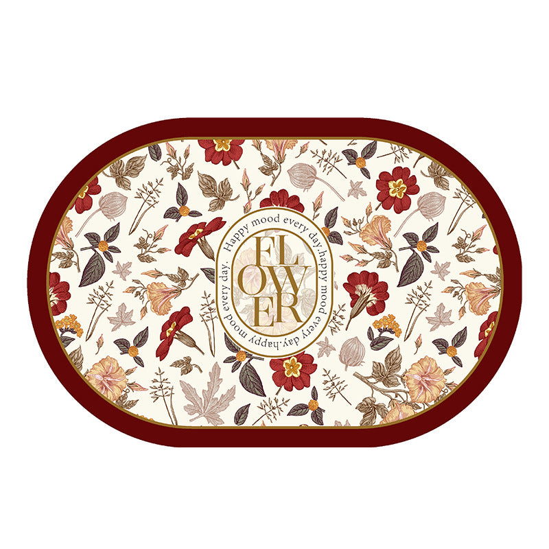 Floral Patterned Decorative Area Mat