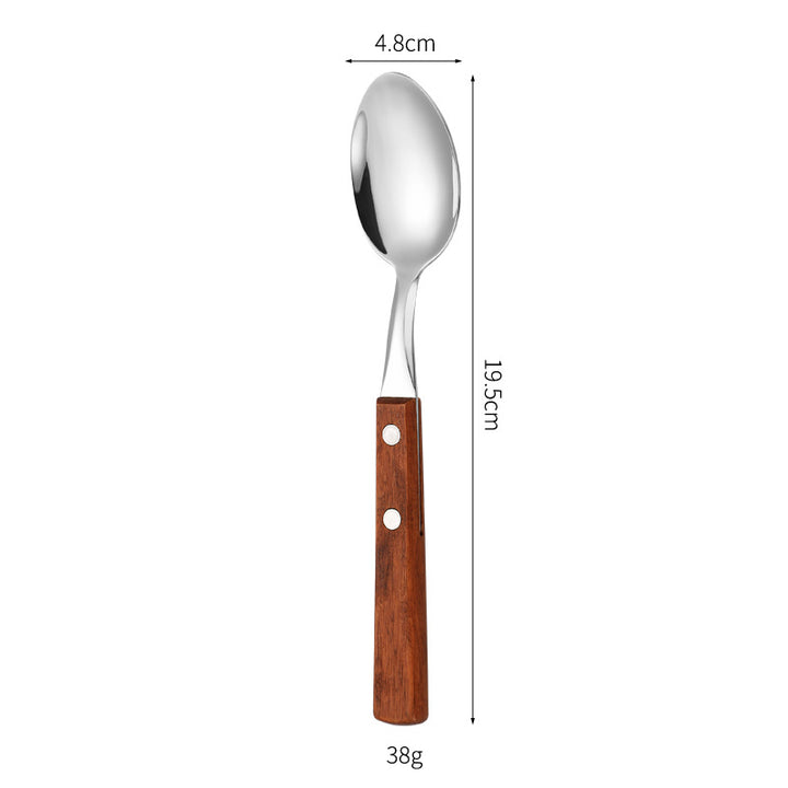 Dessert spoon with ergonomic wooden handle Kalsten