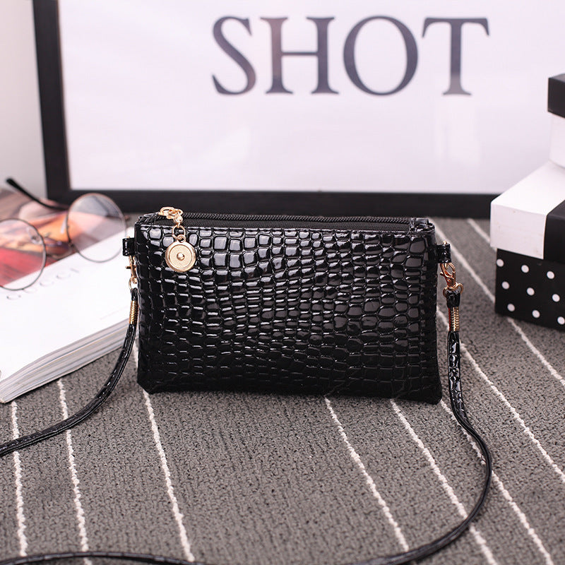 Crocodile Patterned Crossbody Clutch
